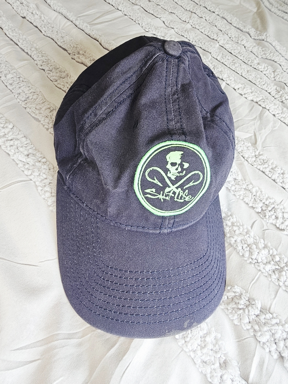 Salt Life Navy Ball Cap with Lime Green Accent